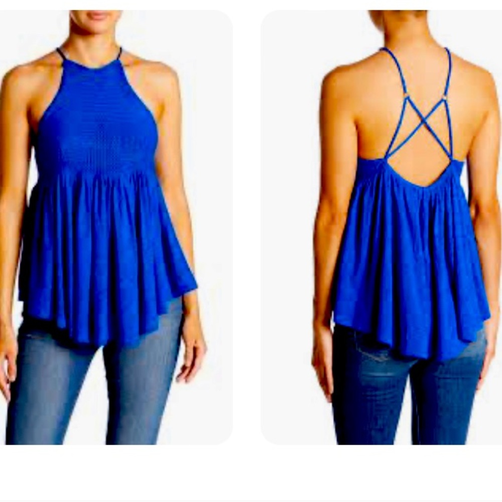 FREE PEOPLE Royal Blue Road Trip Tank Top SP